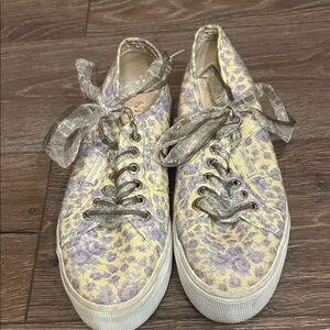 Vibrant Women's Yellow and Purple Sneakers